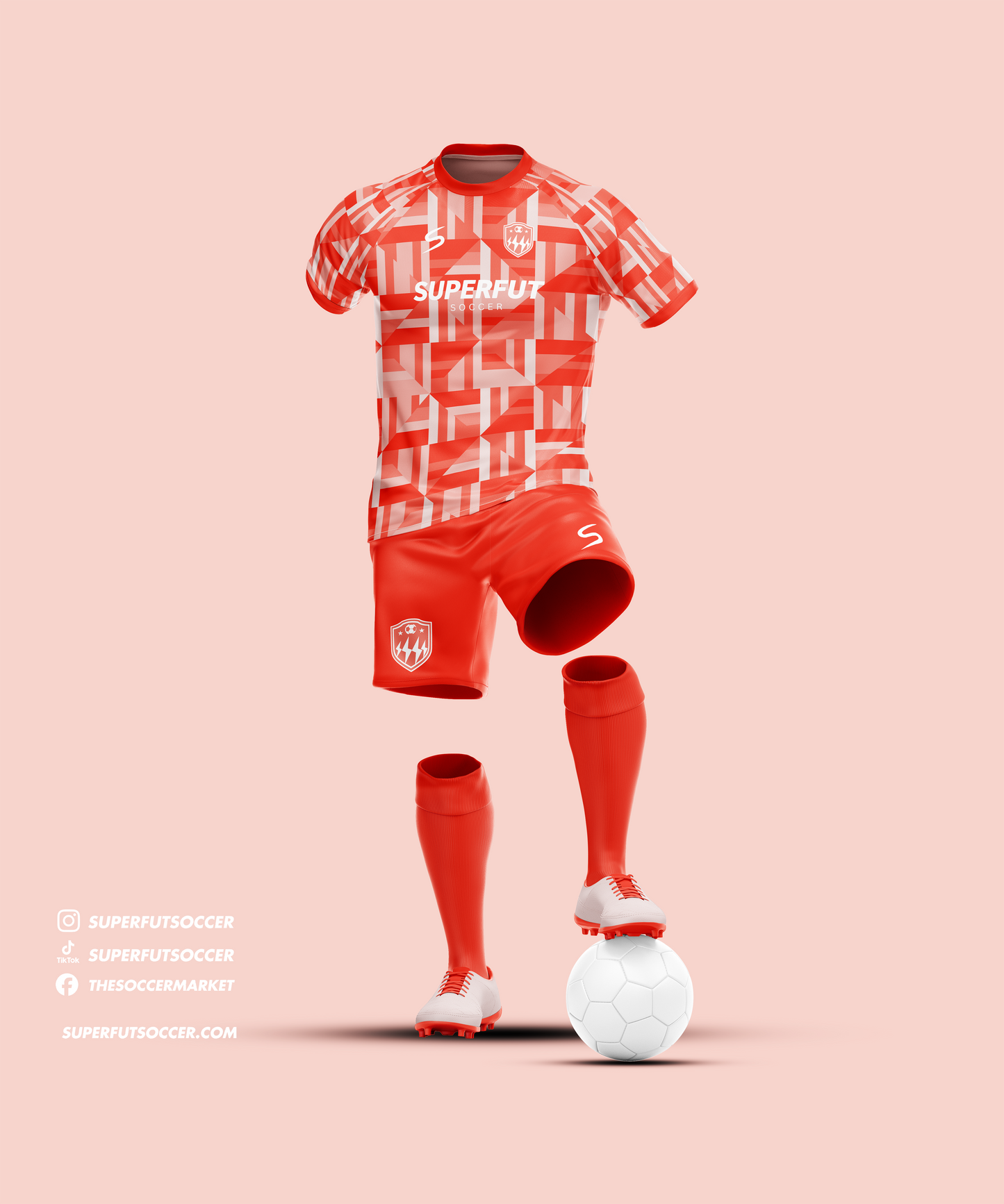Orange Patterns Soccer Kit – Full Custom (Jersey + Shorts + Socks)