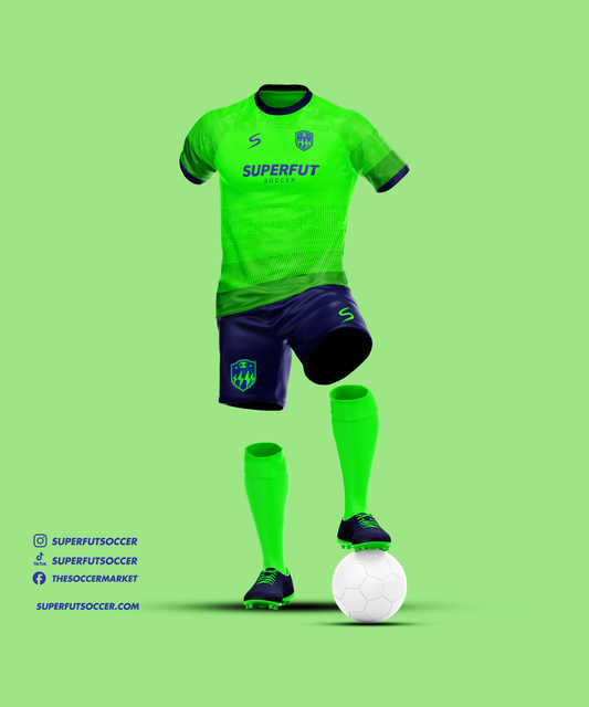 Neon Green Soccer Kit – Full Custom (Jersey + Shorts + Socks)