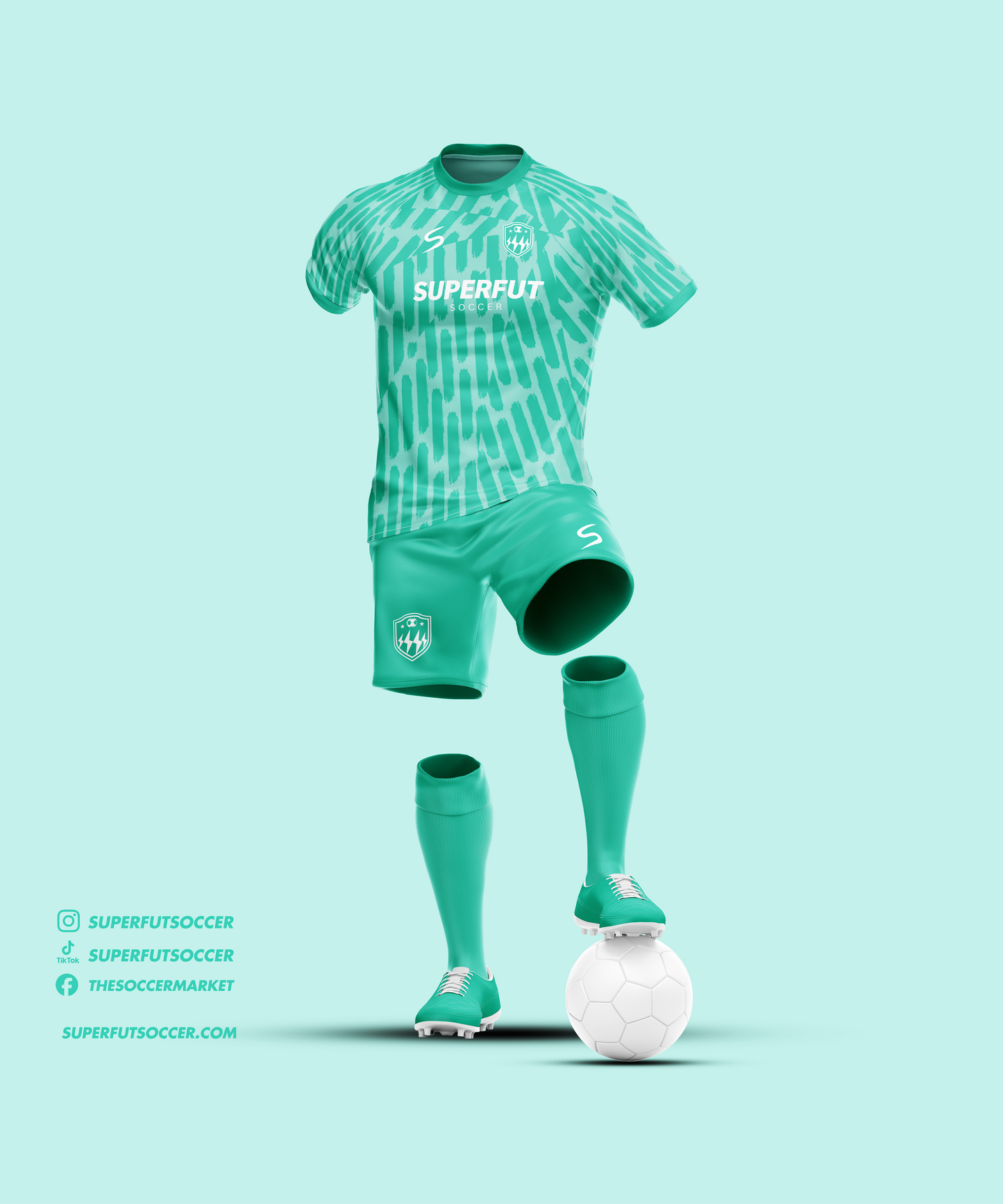 Light Green Soccer Kit – Full Custom (Jersey + Shorts + Socks)
