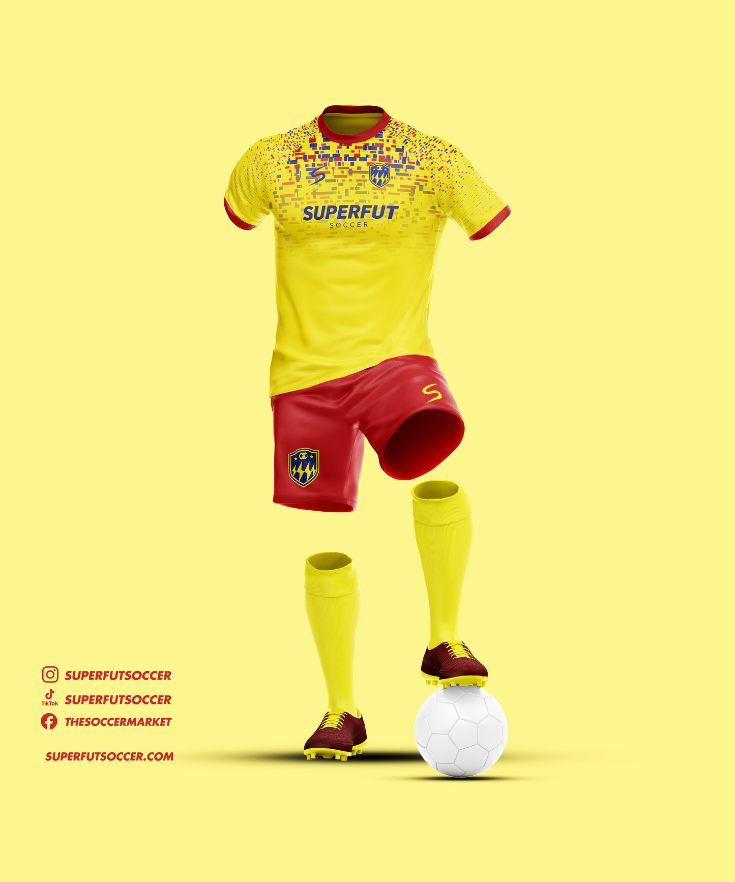 Yellow & Red Soccer Kit – Full Custom (Jersey + Shorts + Socks)